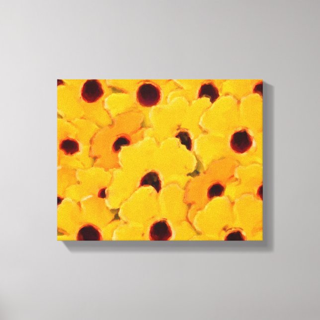 Yellow Daisy Flowers Art Canvas Print (Front)