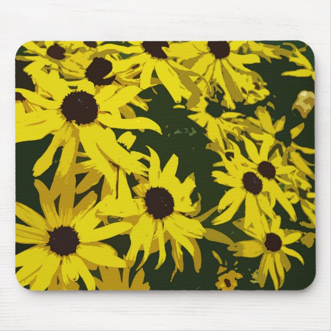 Yellow daisy flowers mouse pad (Front)