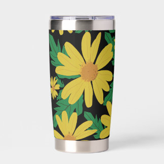 Yellow daisy flowers with green leaves Case-Mate Insulated Tumbler