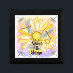 Yellow Daisy gift box<br><div class="desc">Yellow Daisy gift box, apparel, t-shirts, gifts by ArtMuvz Illustration. You can add your name or add text instead. Customize this Daisy gift box to make it uniquely yours or give as a personalized gift</div>