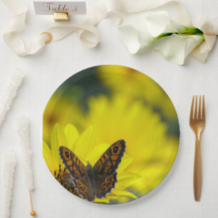 Yellow Daisy Helenium Paper Plate
