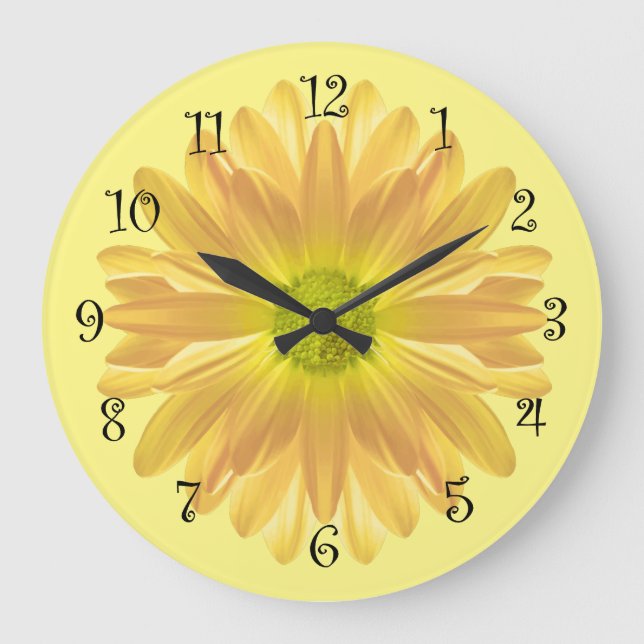 Yellow Daisy Kitchen Clock (Front)