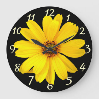 Yellow Daisy Large Clock