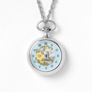 Yellow Daisy Lighthouse custom name Watch