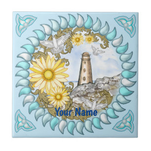 Yellow Daisy Lighthouse Tile