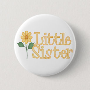Yellow Daisy Little Sister 2 Inch Round Button