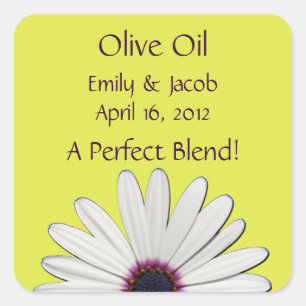 Yellow Daisy Olive Oil Personalized Favour Labels
