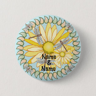 Yellow Daisy pin button