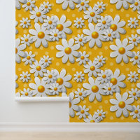 Yellow Daisy Polka Dot 60s Revival Vintage
