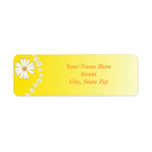 Yellow Daisy Return Address Label