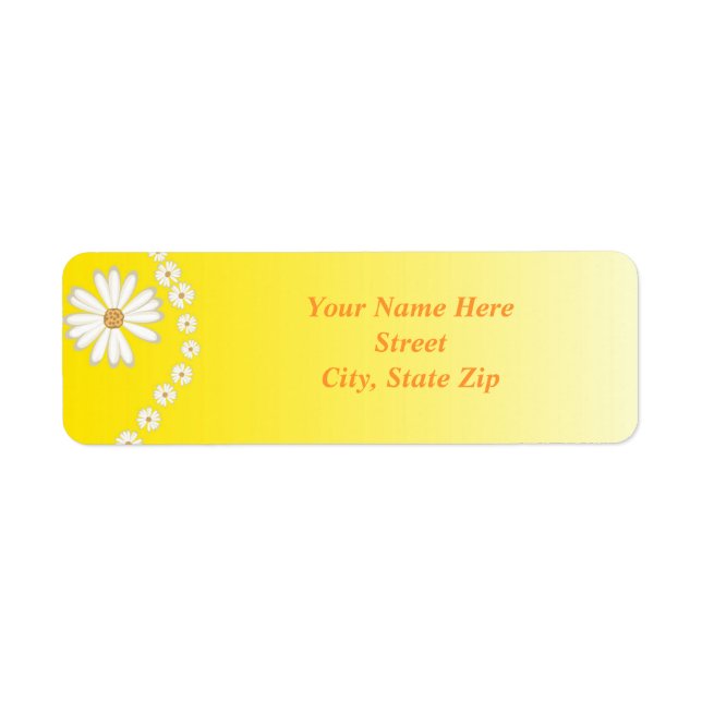 Yellow Daisy Return Address Label (Front)