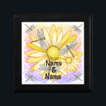 Yellow Daisy wedding gift box<br><div class="desc">Yellow Daisy wedding gift box, Wedding apparel, Wedding t-shirts, Wedding gifts by ArtMuvz Illustration. Matching watercolor wedding bridal shower and Wedding gifts. Celebrate your love in style with our wedding designs, Perfect for the bride, groom, wedding party, and guests. You can personalize with your names or wedding date. Great for...</div>