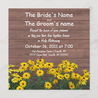 yellow daisy wedding invitations