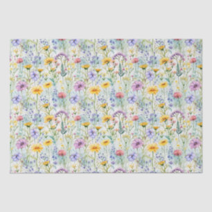 Yellow Daisy Wildflower Floral Pattern Tissue Paper