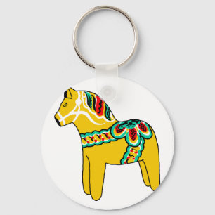 Yellow Dala Horse Keychain