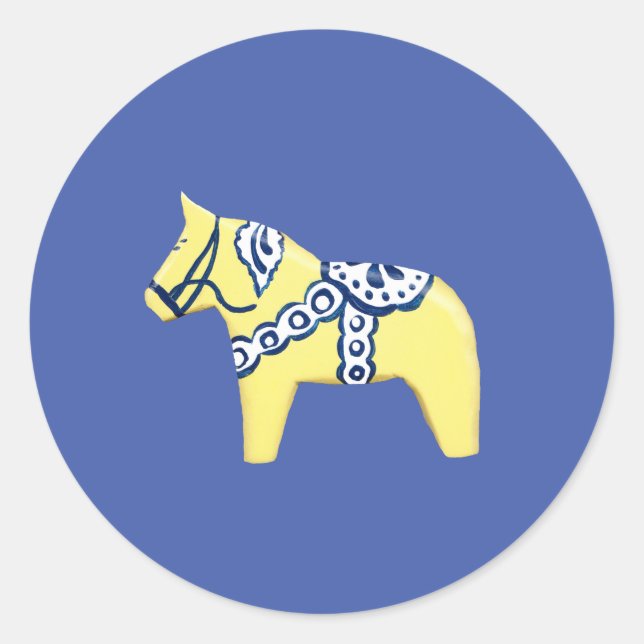 Yellow Dala Horse Sticker (Front)