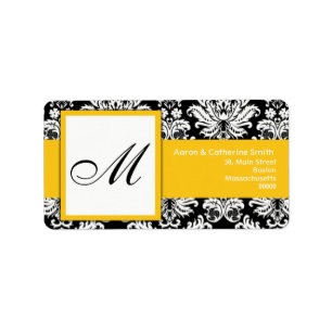 Yellow Damask Custom Address Labels