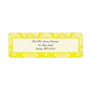 Yellow Damask Customizable Address Labels