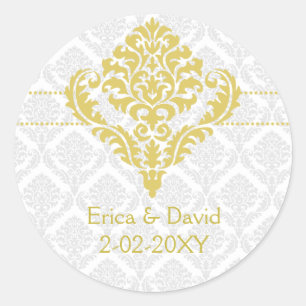 yellow damask envelope seals