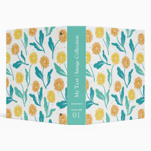 Yellow Dandelion Floral Pattern - Nature-Inspired Binder