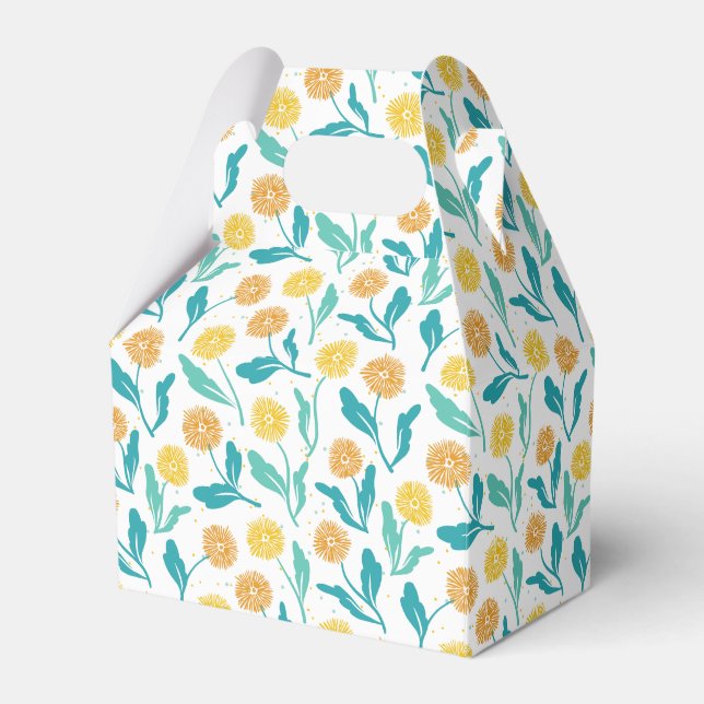 Yellow Dandelion Floral Pattern - Nature-Inspired  Favor Box (Front Side)