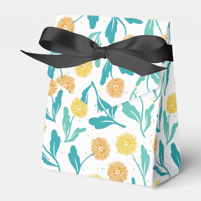 Yellow Dandelion Floral Pattern - Nature-Inspired  Favor Box (Front Side)
