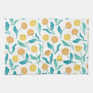 Yellow Dandelion Floral Pattern - Nature-Inspired  Kitchen Towel