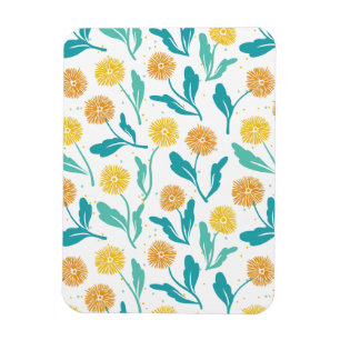 Yellow Dandelion Floral Pattern - Nature-Inspired Magnet
