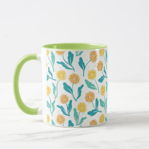 Yellow Dandelion Floral Pattern - Nature-Inspired Mug