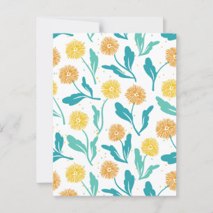 Yellow Dandelion Floral Pattern - Nature-Inspired Postcard