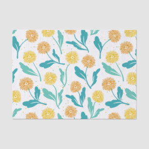 Yellow Dandelion Floral Pattern - Nature-Inspired  Tissue Paper