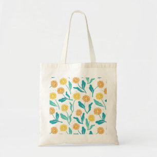 Yellow Dandelion Floral Pattern - Nature-Inspired Tote Bag