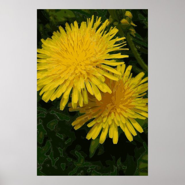 Yellow Dandelion Graphic Art Print. Poster (Front)