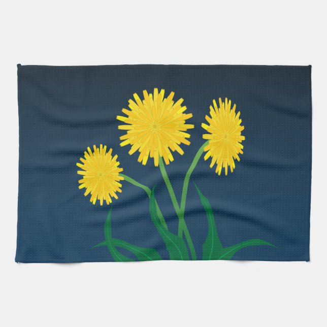 Yellow Dandelions Kitchen Towel (Horizontal)