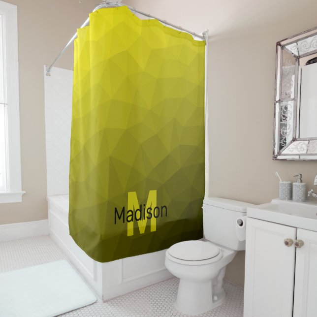 Yellow dark ombre geometric mesh pattern Monogram (In Situ)