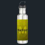 Yellow dark ombre geometric mesh pattern Monogram 710 Ml Water Bottle<br><div class="desc">Monogram Personalize with your custom initial and name. Yellow gold ombre gradient geometric mesh pattern. 
Triangle geometric mesh with light dark yellow gold black ombre gradient. 
pattern,  ombre,  mesh,  triangles,  geometry,  geometric, gradient,  cool,  
triangle,   bright,  pattern,  digital,  yellow,  gold,  black</div>