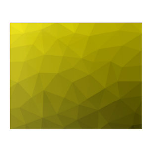 Yellow dark ombre gradient geometric mesh pattern acrylic print