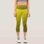 Yellow dark ombre gradient geometric mesh pattern capri leggings<br><div class="desc">Unique and fun customizable geometric women's clothing. Cool capri leggings fashion for her. 
Triangle geometric mesh with light dark yellow gold black ombre gradient.</div>