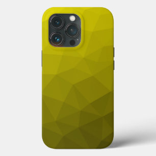 Yellow dark ombre gradient geometric mesh pattern iPhone 13 pro case
