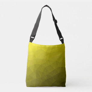 Yellow dark ombre gradient geometric mesh pattern crossbody bag