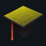 Yellow dark ombre gradient geometric mesh pattern graduation cap topper<br><div class="desc">Yellow gold ombre gradient geometric mesh pattern. 
Triangle geometric mesh with light dark yellow golden ombre gradient design.</div>