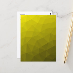 Yellow dark ombre gradient geometric mesh pattern postcard