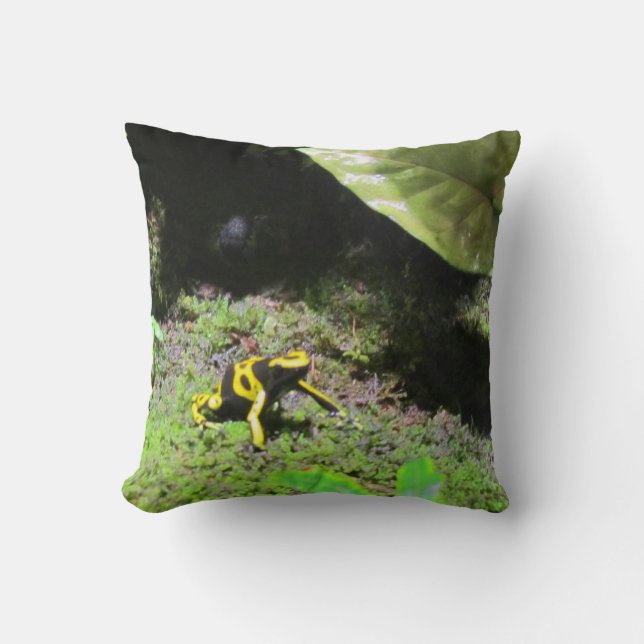 Yellow Dart Frog Throw Pillow (Front)