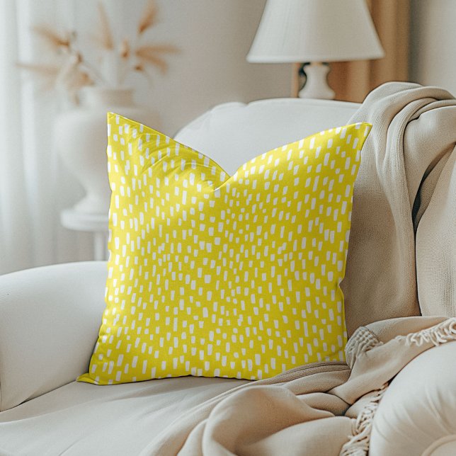 Yellow Dashingly Bright Throw Pillow (Dashingly bright yellow square throw pillow)