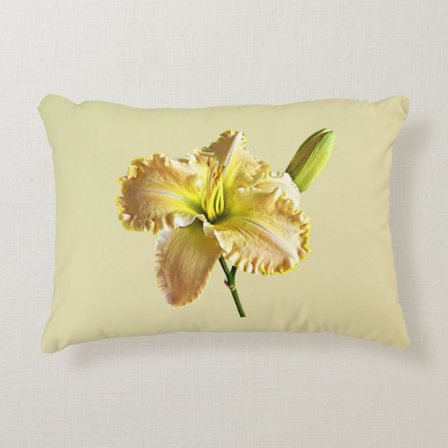 Yellow Day Lily Accent Pillow (Front)