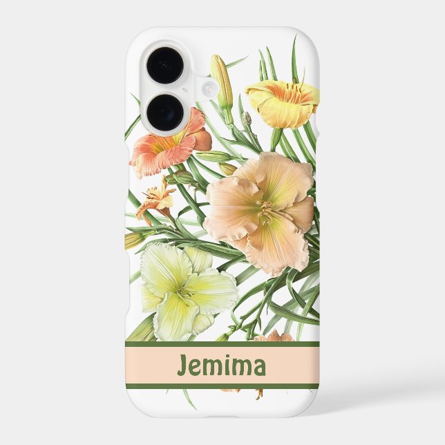 Yellow Daylilies Botanical Art Personalized (Back)