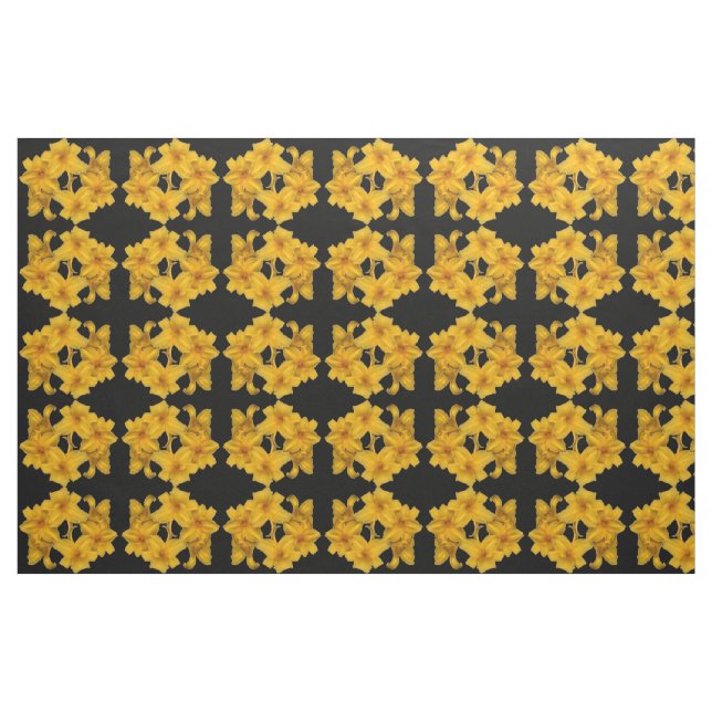 Yellow Daylily Abstract Pattern Fabric (Fat Quarter)