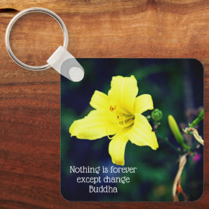Yellow Daylily Inspirational Quote Magnet Keychain