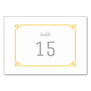 Yellow Deco Chic Table Card
