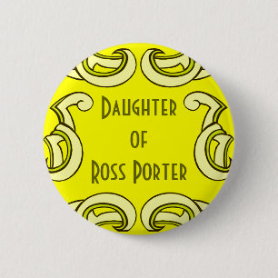 Yellow Deco Name Tag 2 Inch Round Button